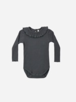 Rylee + Cru LLC RUFFLE COLLAR BODYSUIT MIDNIGHT