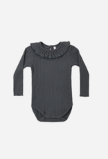 Rylee + Cru LLC RUFFLE COLLAR BODYSUIT MIDNIGHT