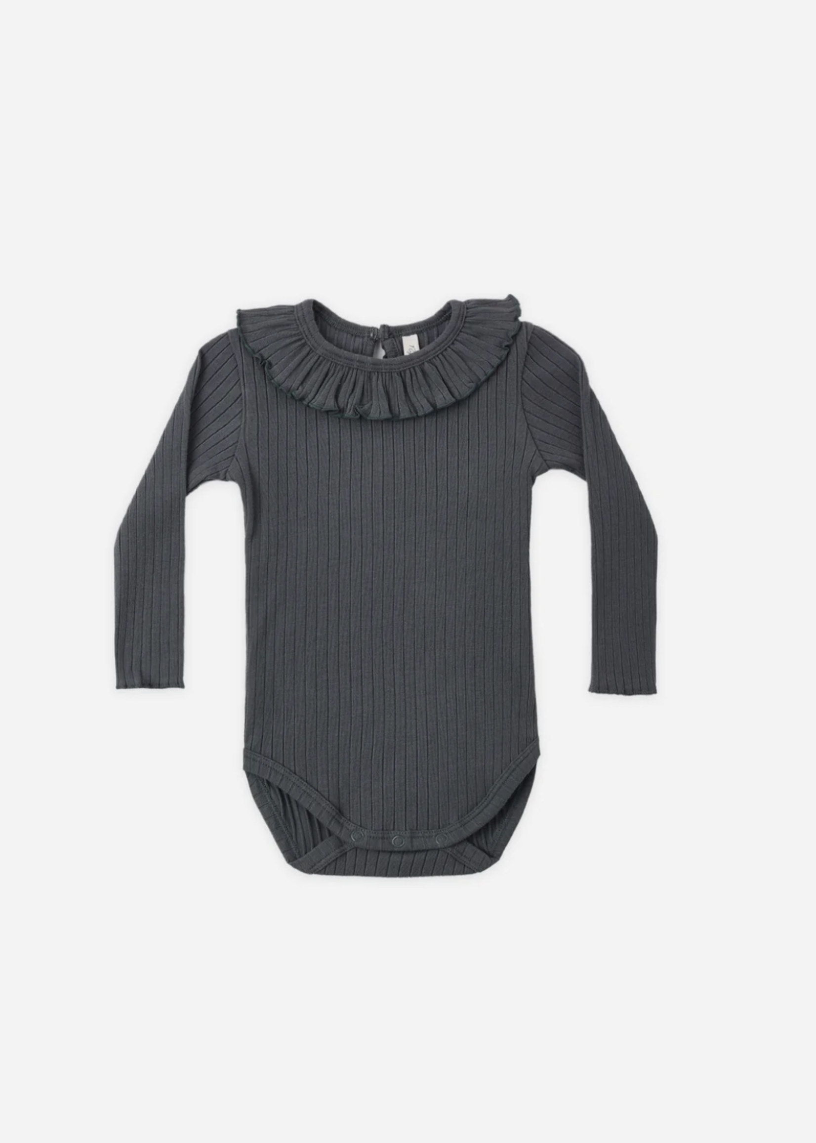 Rylee + Cru LLC RUFFLE COLLAR BODYSUIT MIDNIGHT