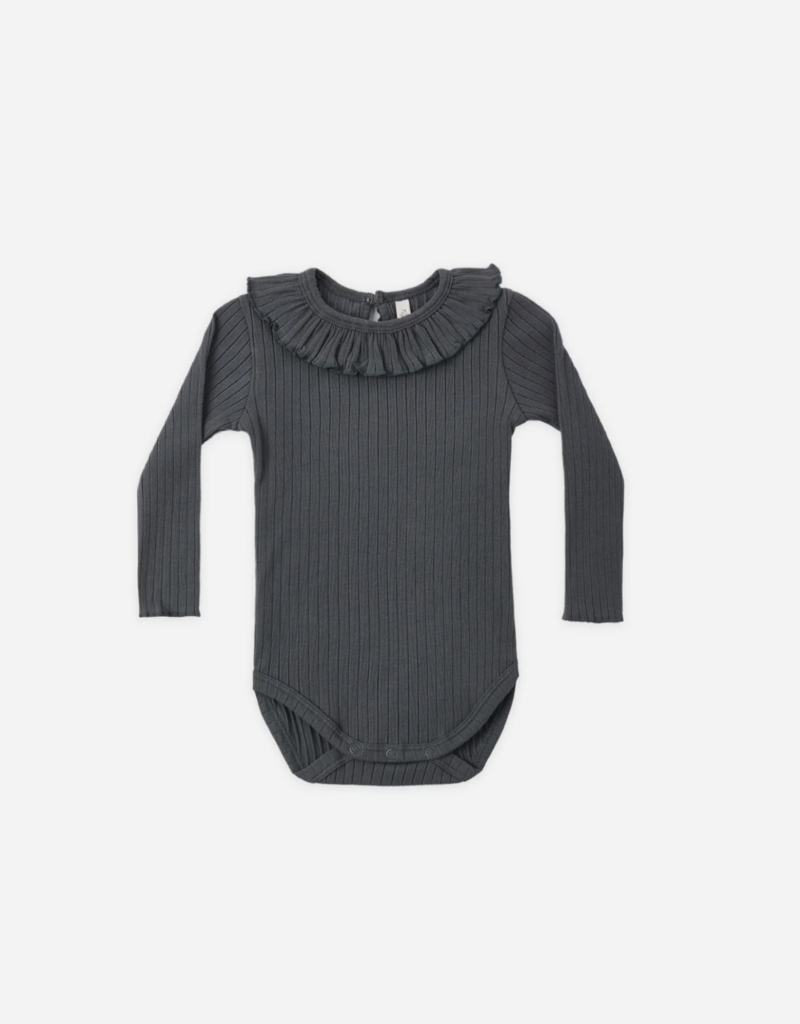 Rylee + Cru LLC RUFFLE COLLAR BODYSUIT MIDNIGHT