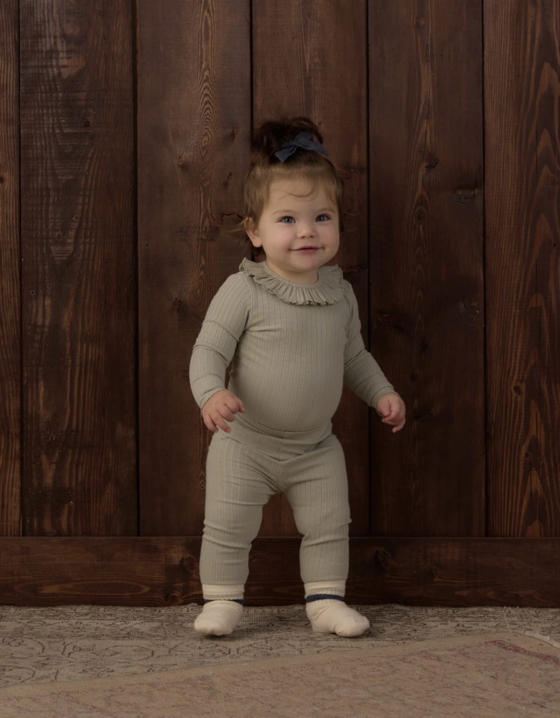 Rylee + Cru LLC RUFFLE COLLAR BODYSUIT SAGE