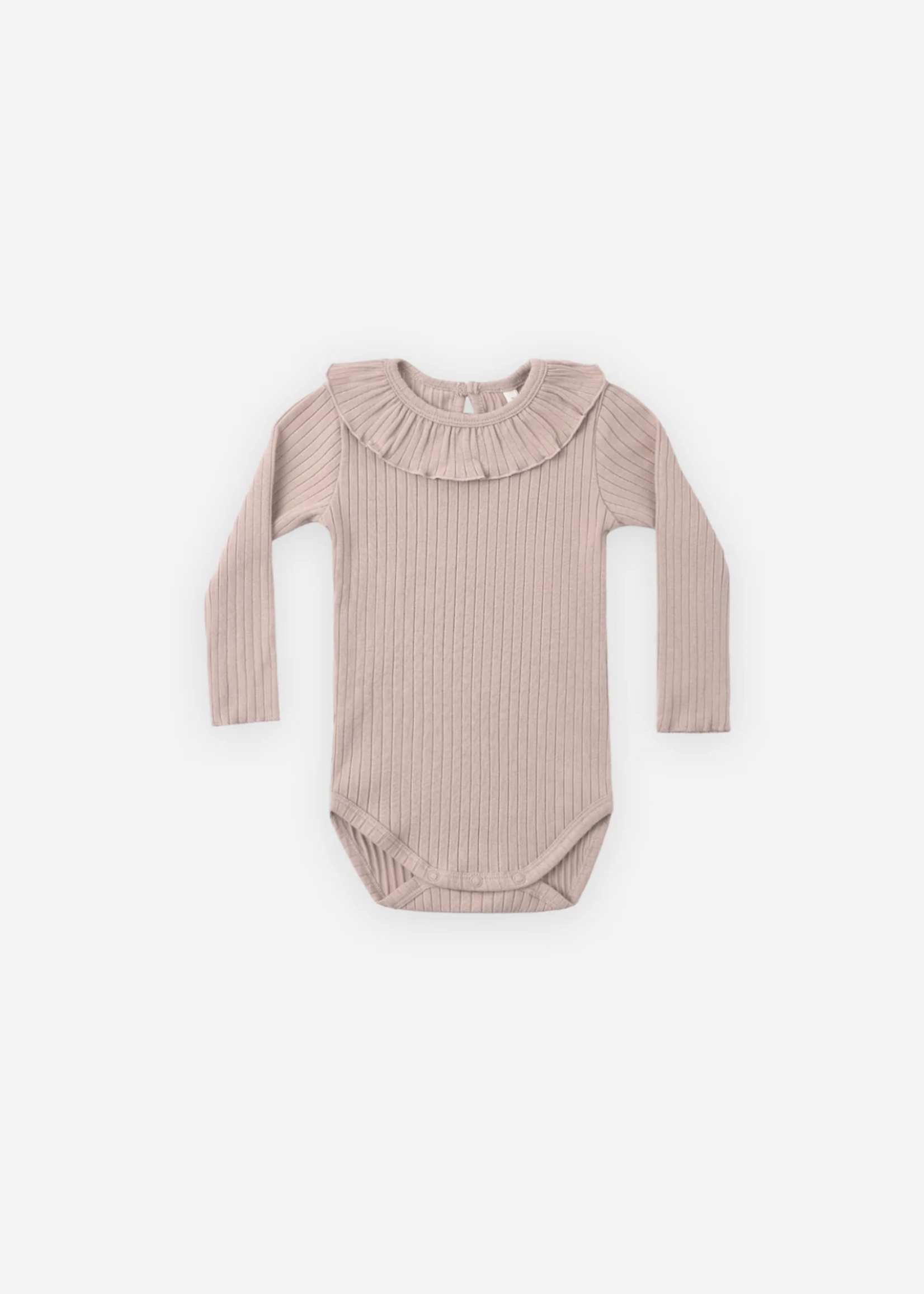 Rylee + Cru LLC RUFFLE COLLAR BODYSUIT ROSEWOOD