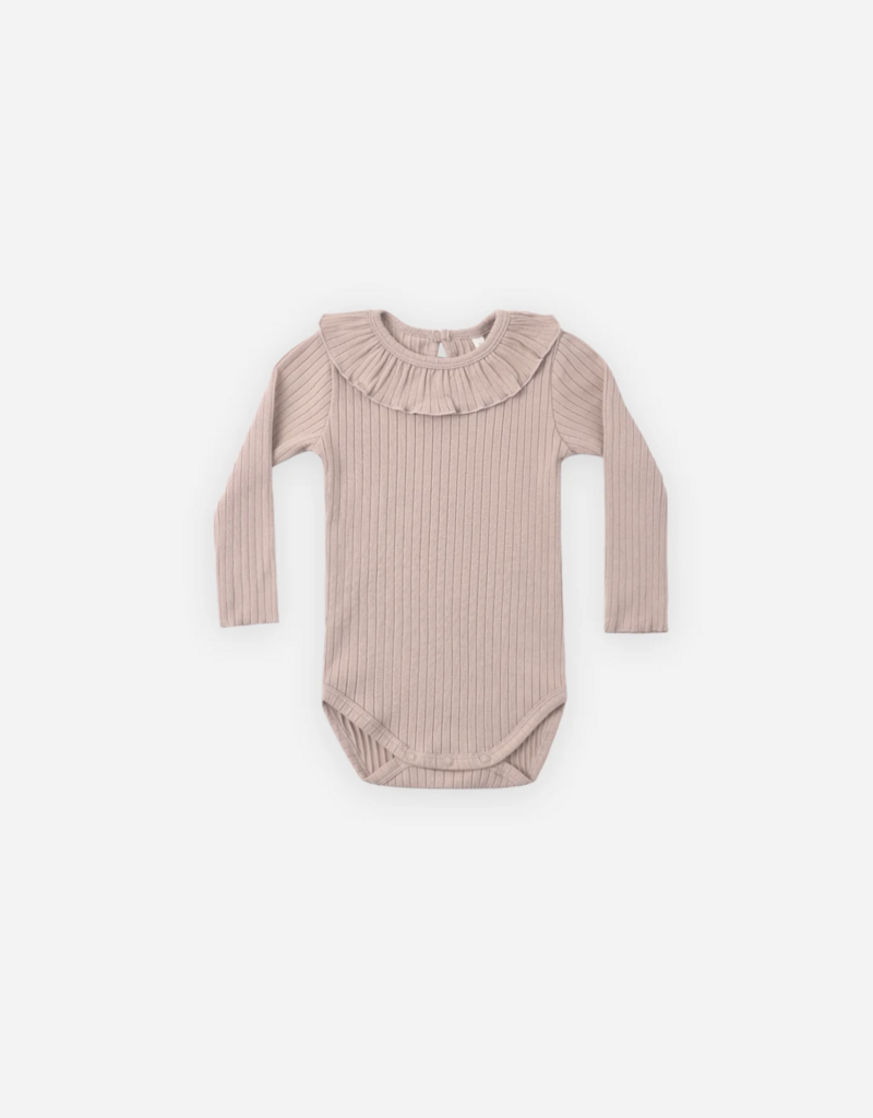 Rylee + Cru LLC RUFFLE COLLAR BODYSUIT ROSEWOOD