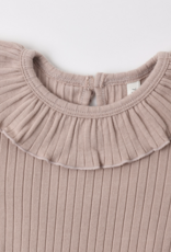 Rylee + Cru LLC RUFFLE COLLAR BODYSUIT ROSEWOOD