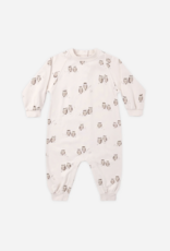 Rylee + Cru LLC RAGLAN JUMPSUIT OWLS PETAL