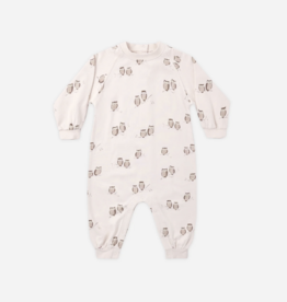 Rylee + Cru LLC RAGLAN JUMPSUIT OWLS PETAL