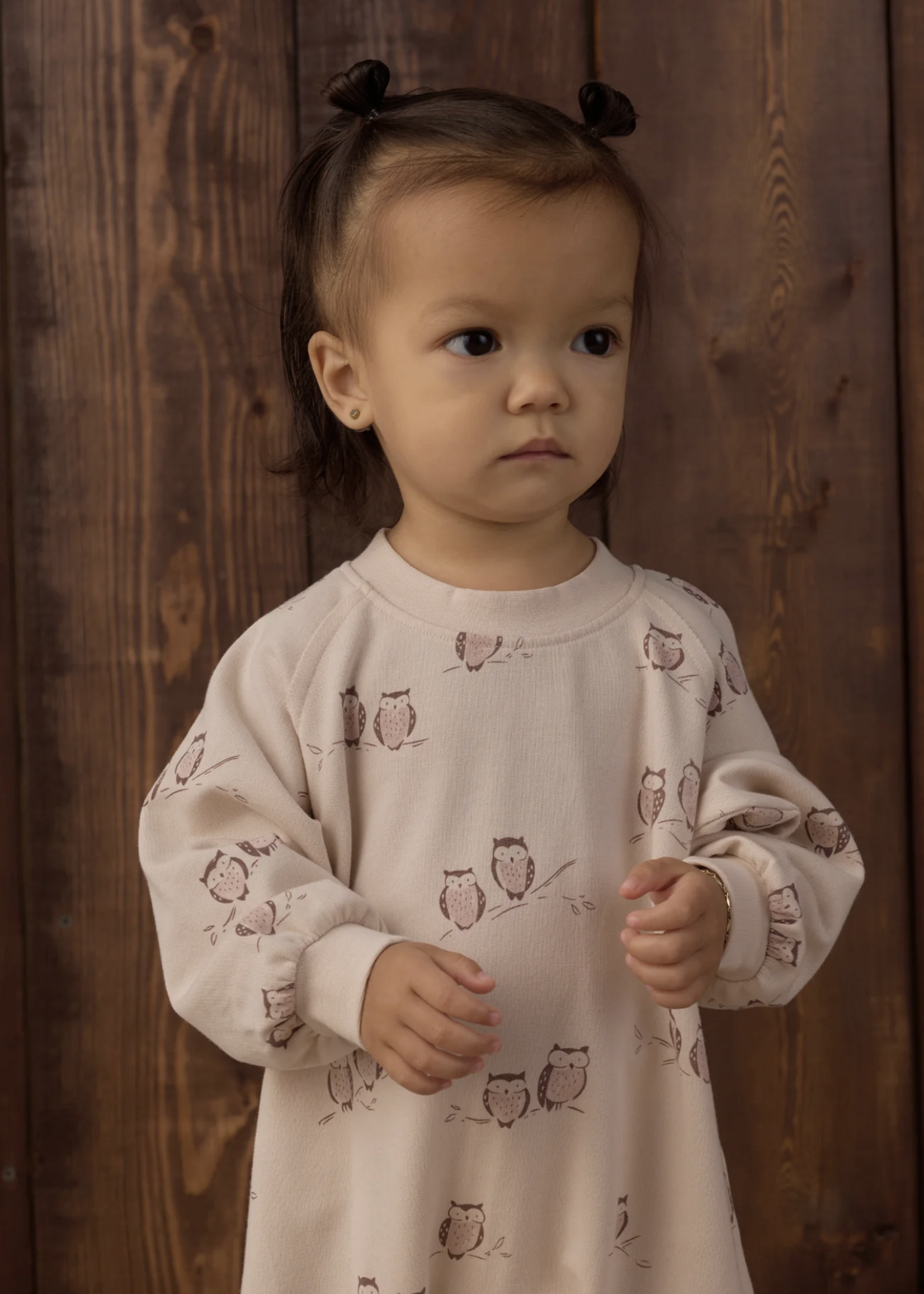 Rylee + Cru LLC RAGLAN JUMPSUIT OWLS PETAL
