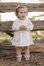 Rylee + Cru LLC RAGLAN DRESS OWLS PETAL