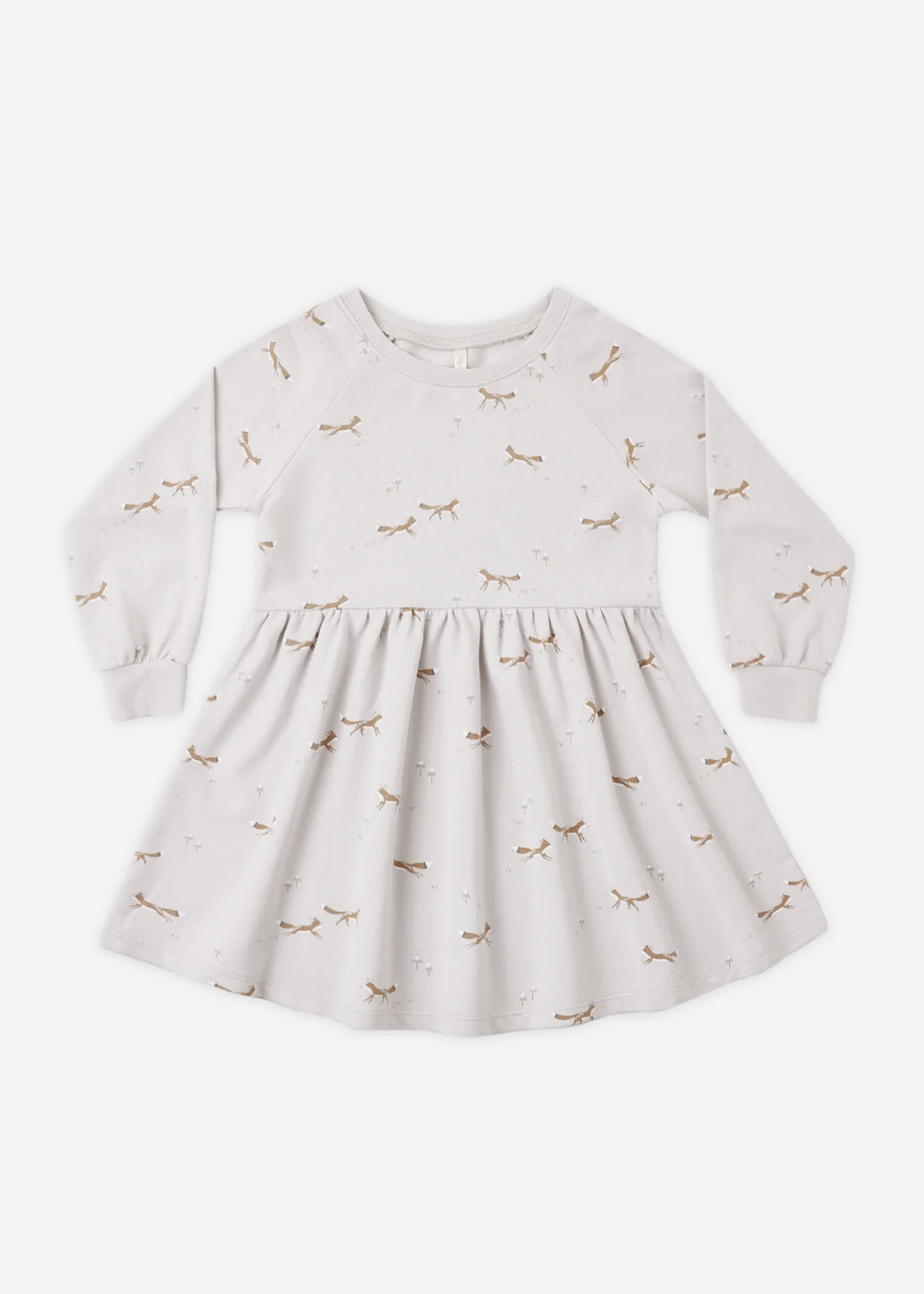 Rylee + Cru LLC RAGLAN DRESS FOXES FOG