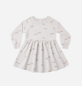 Rylee + Cru LLC RAGLAN DRESS FOXES FOG