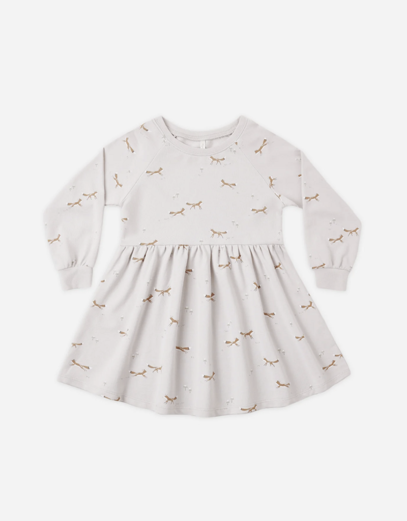 Rylee + Cru LLC RAGLAN DRESS FOXES FOG