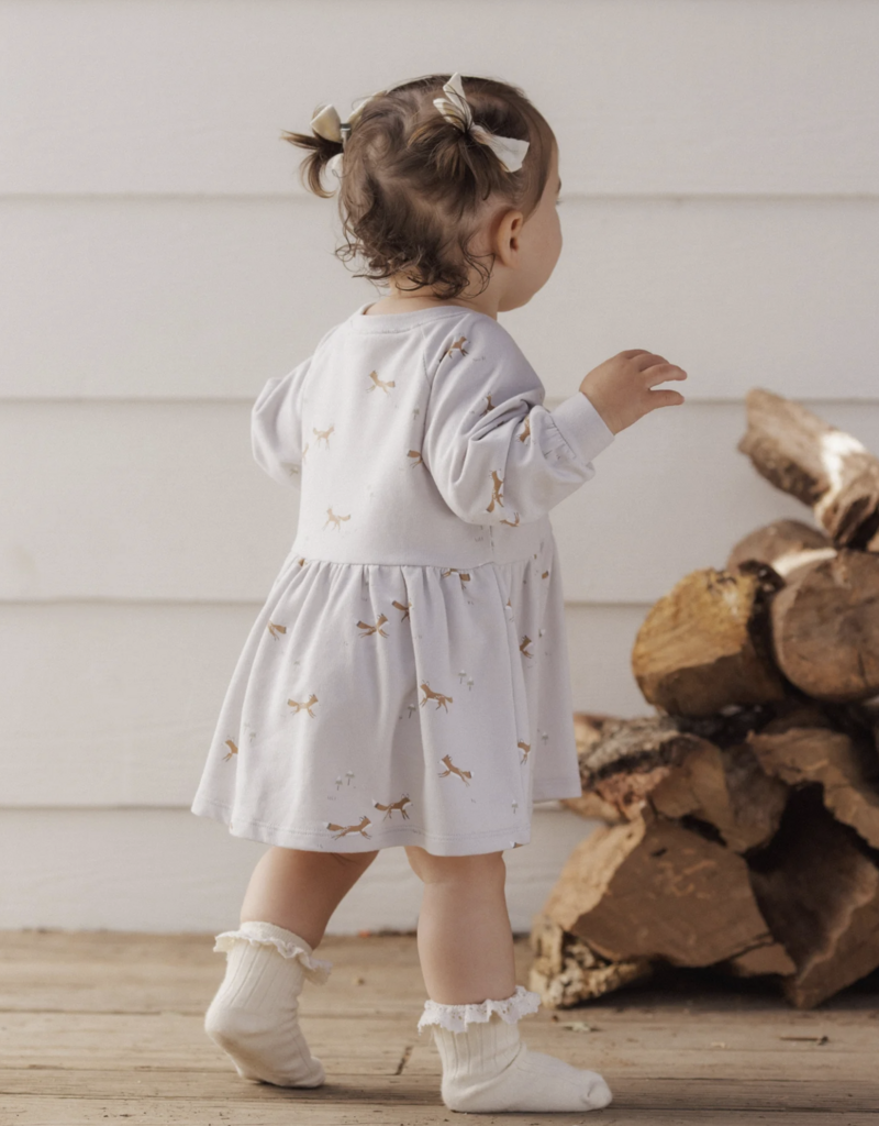 Rylee + Cru LLC RAGLAN DRESS FOXES FOG