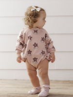 Rylee + Cru LLC CREW NECK ROMPER DAISY ROSEWOOD
