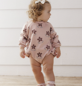 Rylee + Cru LLC CREW NECK ROMPER DAISY ROSEWOOD
