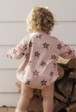 Rylee + Cru LLC CREW NECK ROMPER DAISY ROSEWOOD