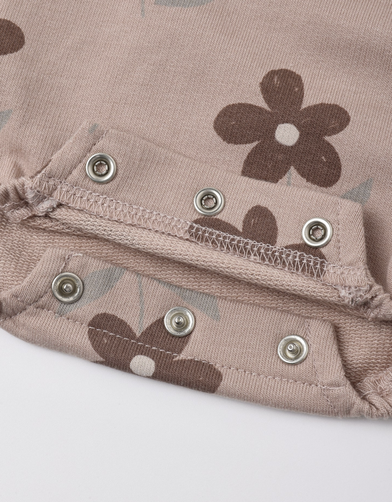 Rylee + Cru LLC CREW NECK ROMPER DAISY ROSEWOOD