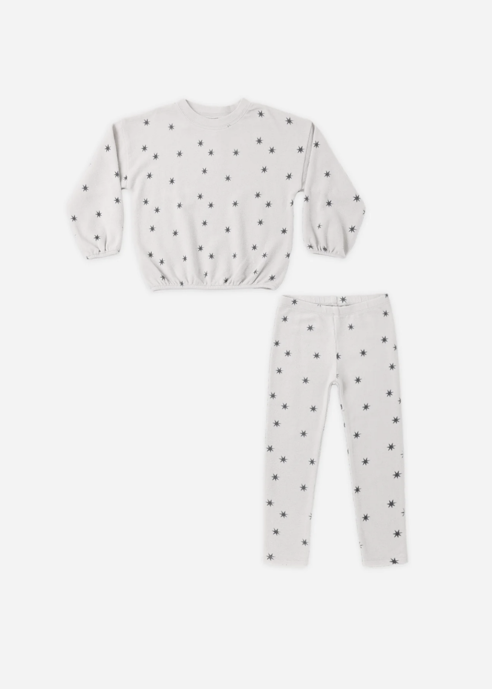 Rylee + Cru LLC SPONGEY KNIT SET STARS FOG