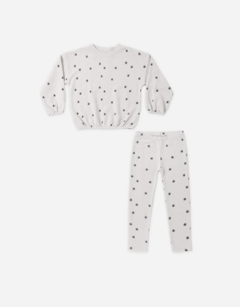 Rylee + Cru LLC SPONGEY KNIT SET STARS FOG