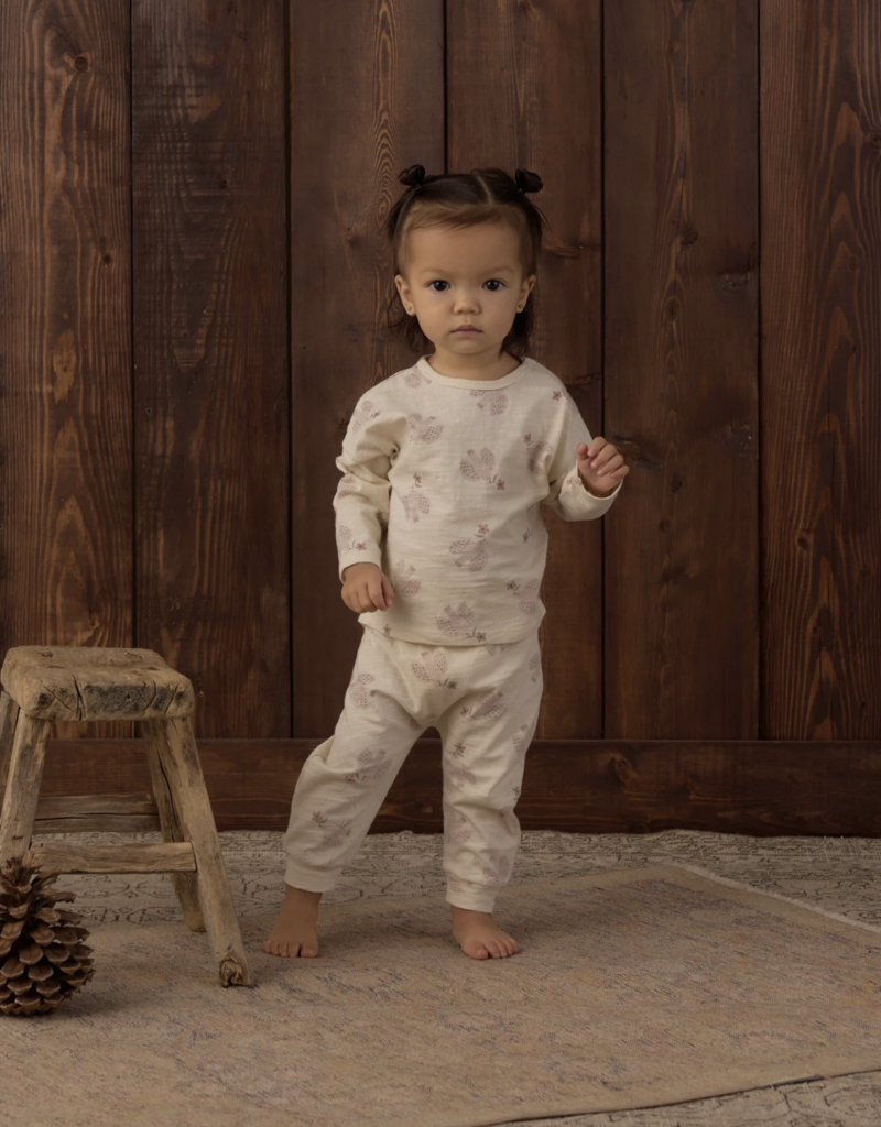 Rylee + Cru LLC LONG SLEEVE TEE + PANT SET SPARROWS NATURAL