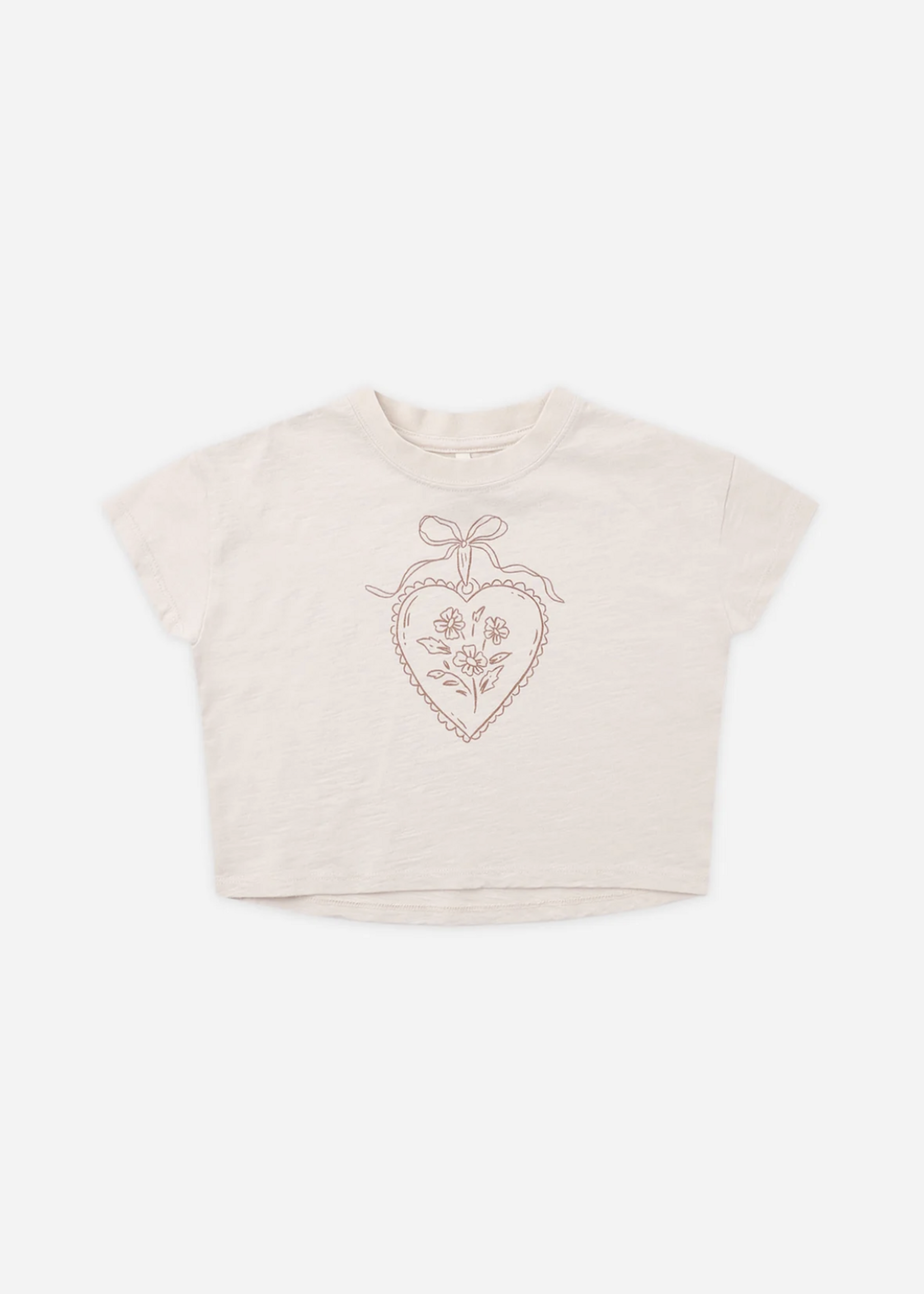Rylee + Cru LLC BOXY TEE HEART LOCKET PETAL