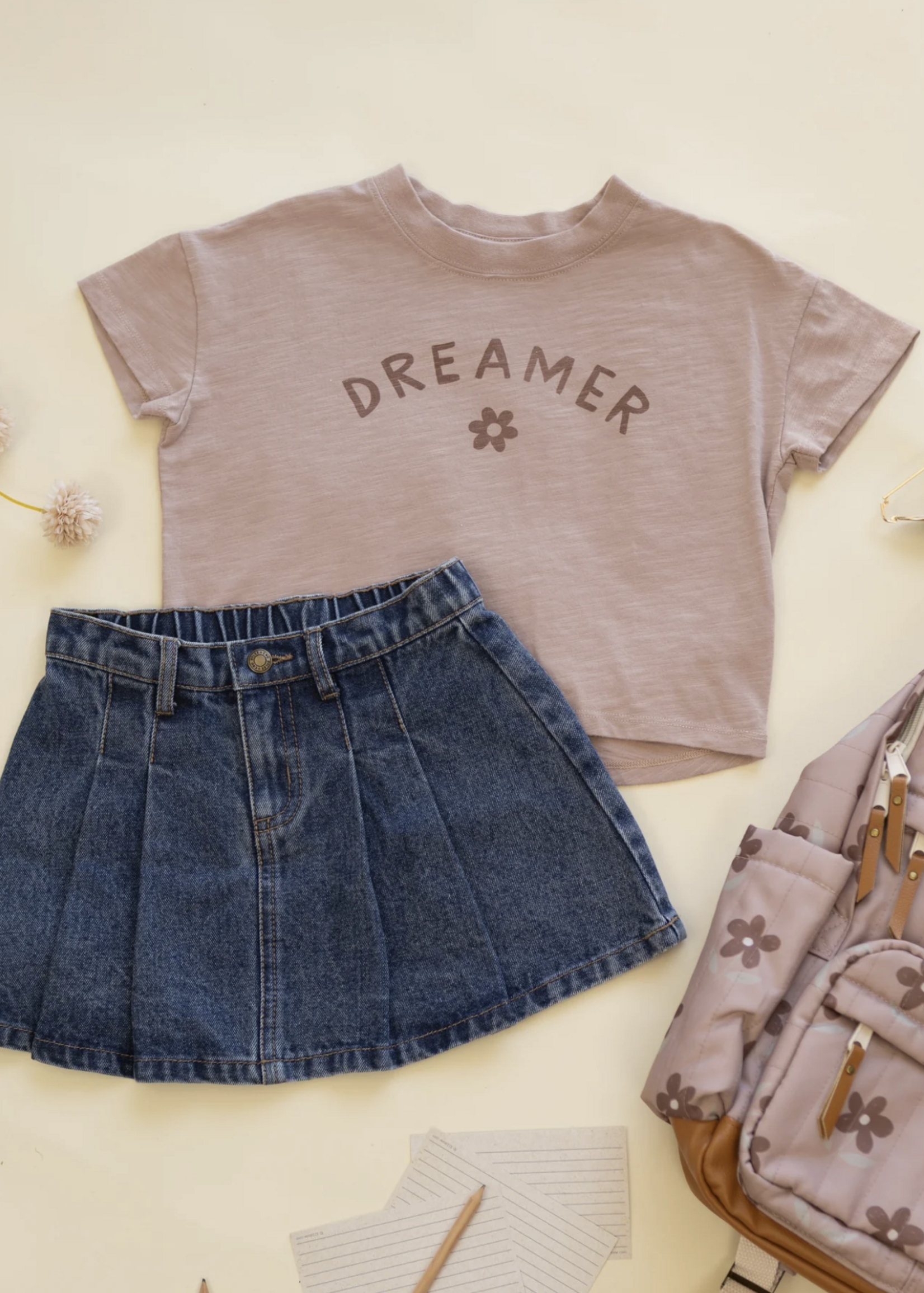 Rylee + Cru LLC BOXY TEE DREAMER ROSEWOOD