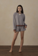 Rylee + Cru LLC TEEN OVERSIZED CREW SWEATSHIRT MIDNIGHT STRIPE