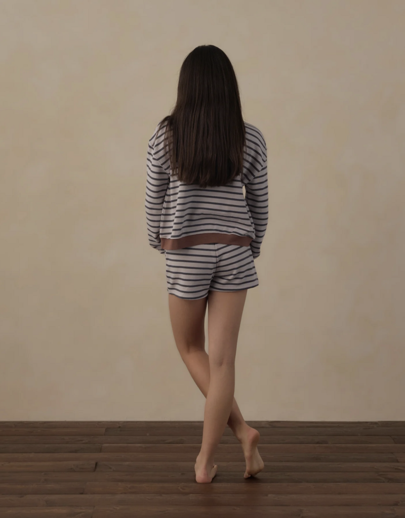 Rylee + Cru LLC TEEN SWEAT SHORT MIDNIGHT STRIPE
