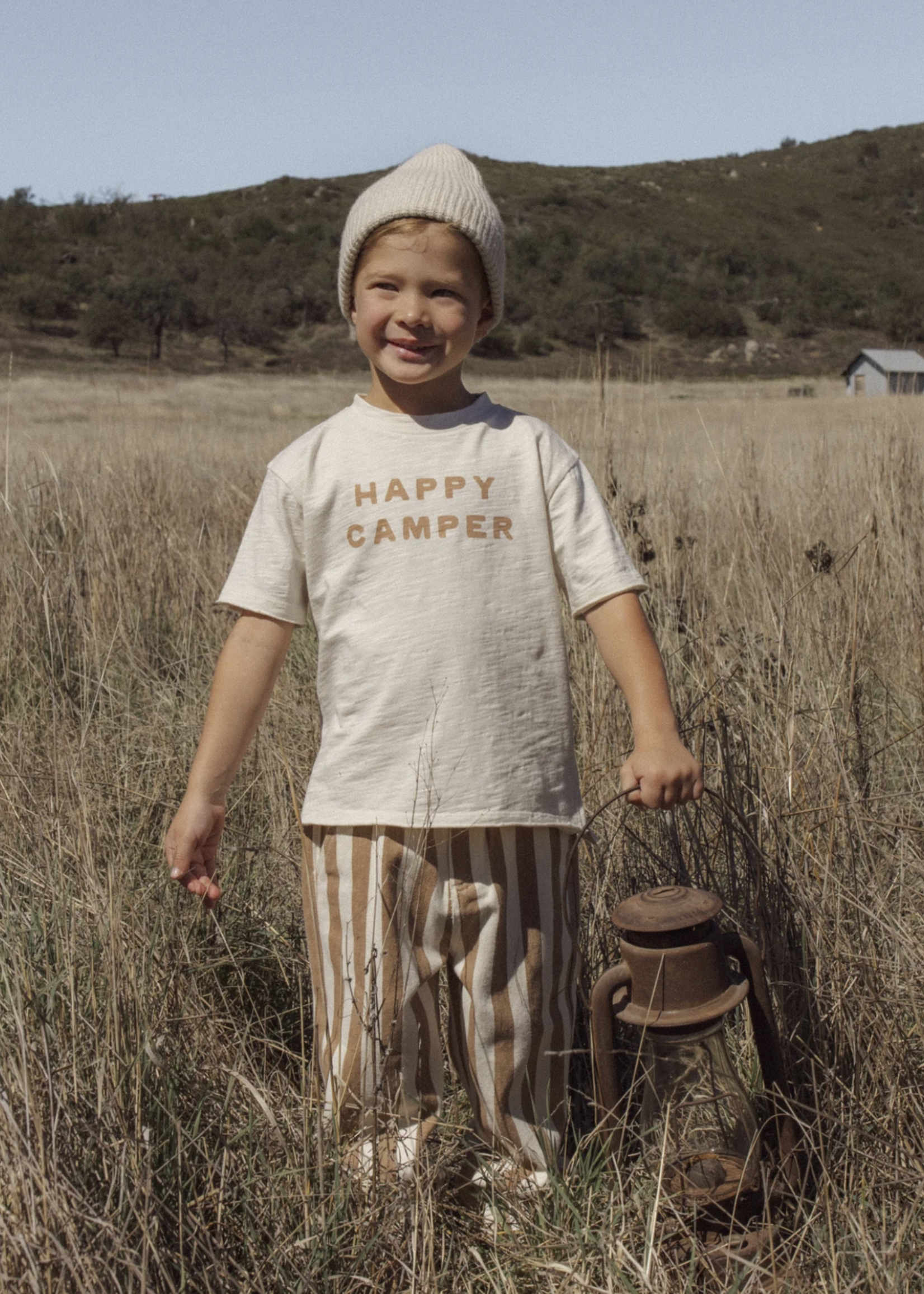 Rylee + Cru LLC RAW EDGE TEE HAPPY CAMPER NATURAL