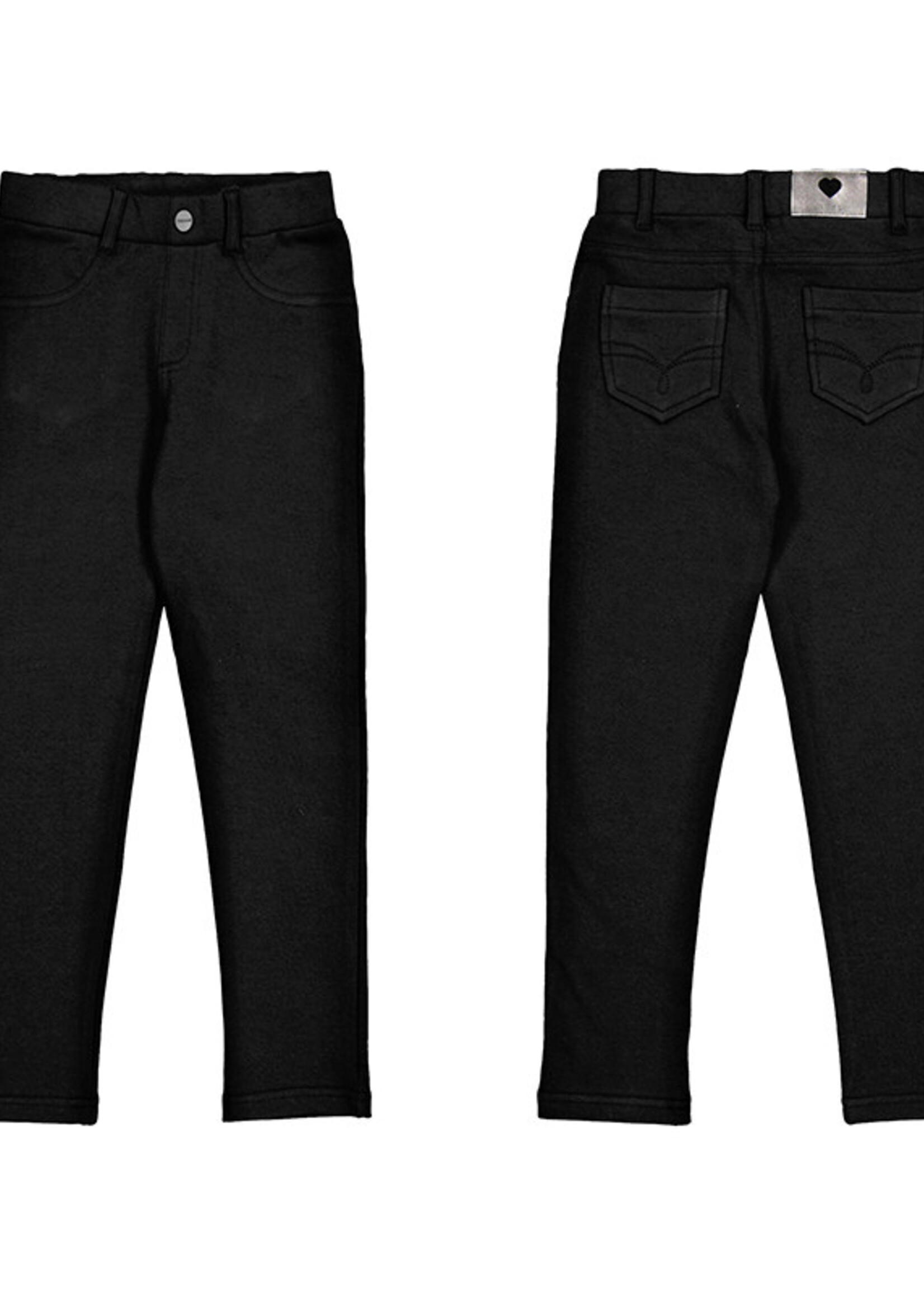 Mayoral Girls Black Fleece Basic Pants