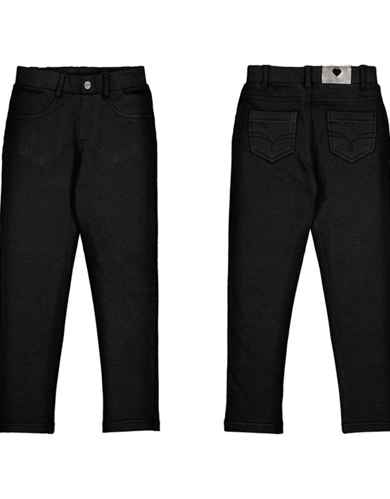 Mayoral Girls Black Fleece Basic Pants