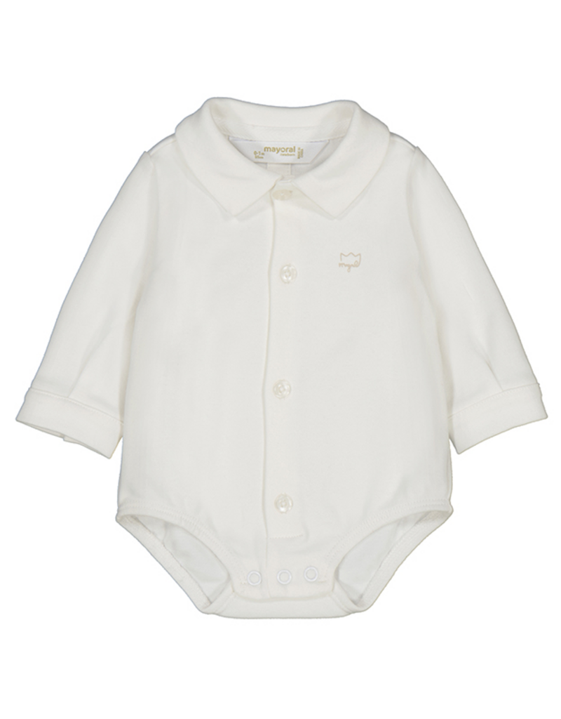 Mayoral L/S Buttondown Onesie White