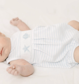 Magnolia Baby Coastal Treasures Smocked Bubble Light Blue