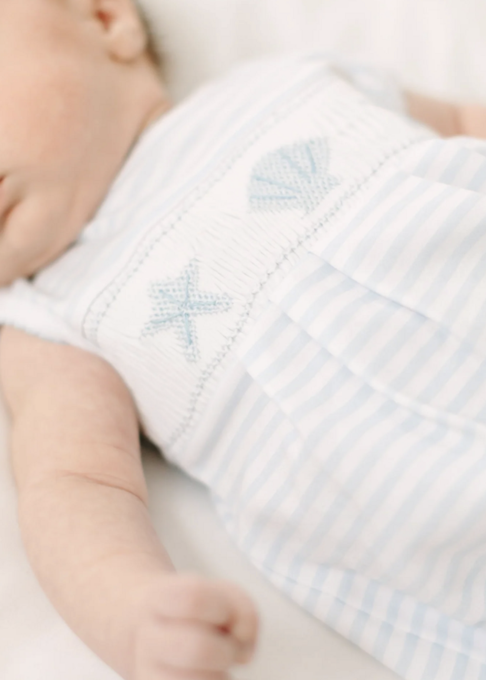 Magnolia Baby Coastal Treasures Smocked Bubble Light Blue