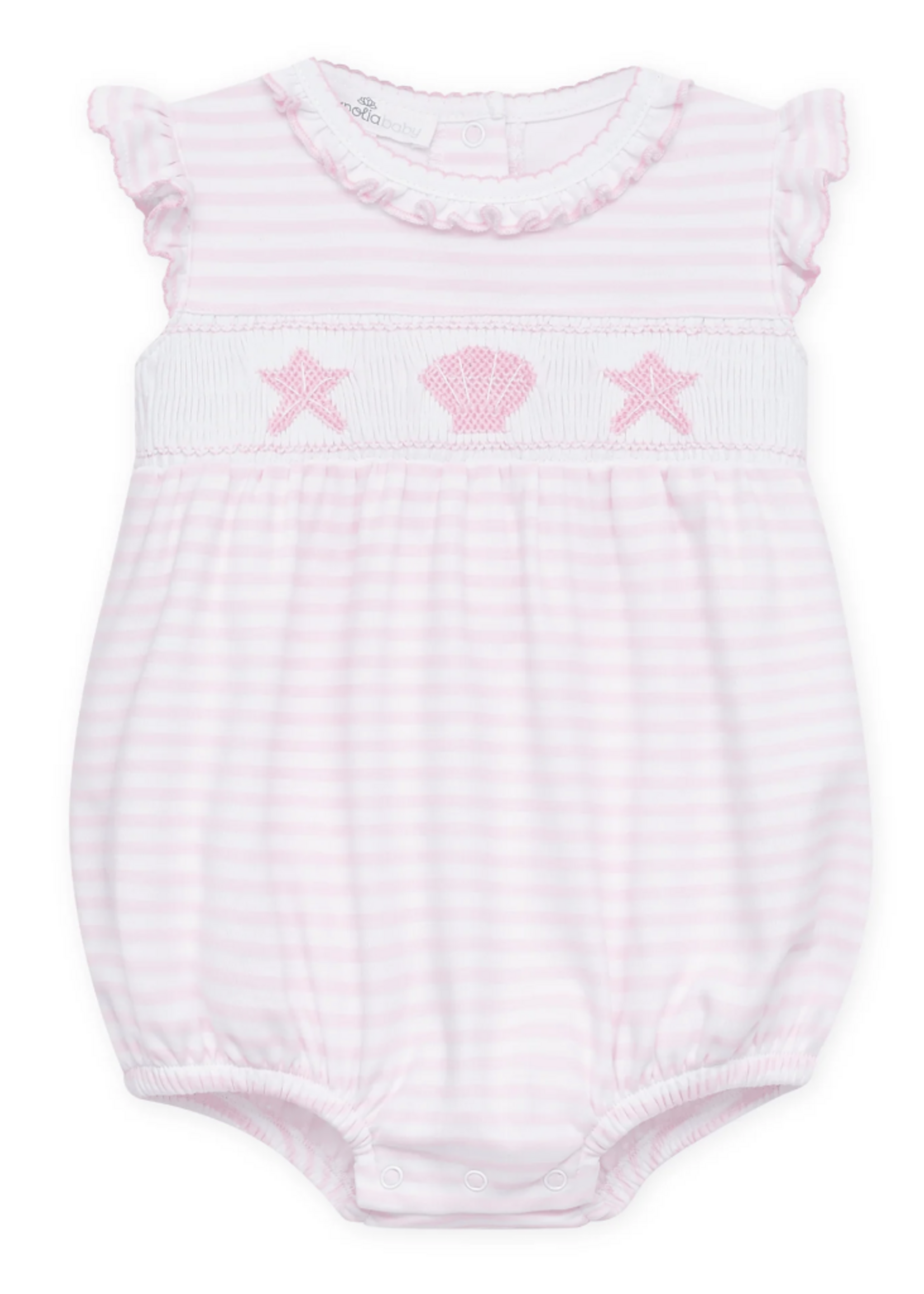 Magnolia Baby Coastal Treasures Smocked Bubble Pink