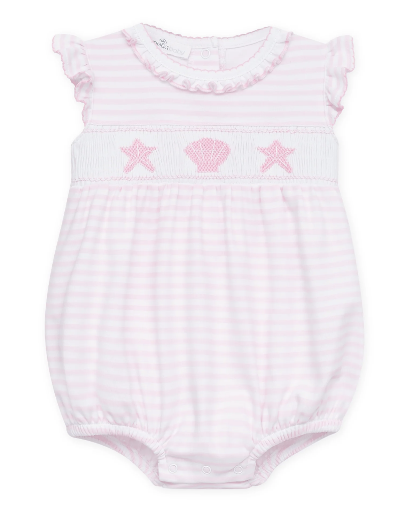 Magnolia Baby Coastal Treasures Smocked Bubble Pink
