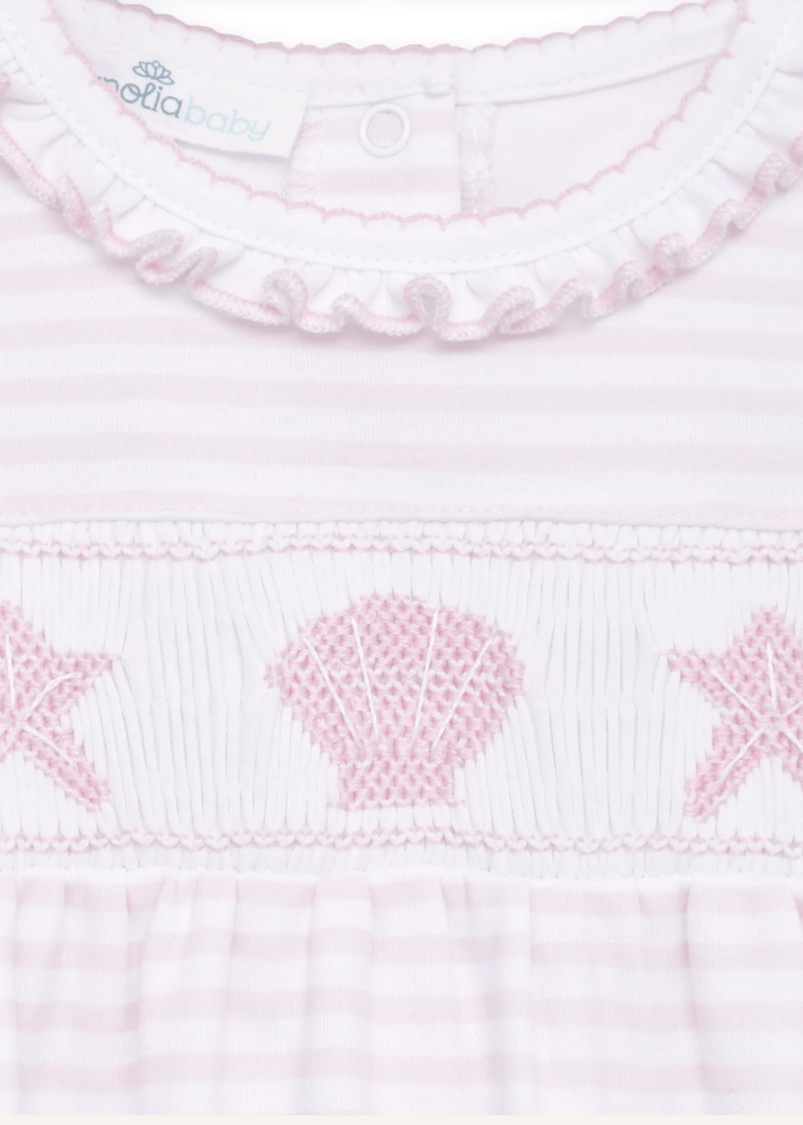 Magnolia Baby Coastal Treasures Smocked Bubble Pink