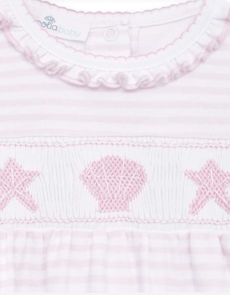 Magnolia Baby Coastal Treasures Smocked Bubble Pink