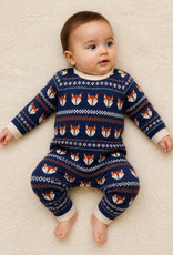 Viverano Fox Baby Knit Jumpsuit Navy