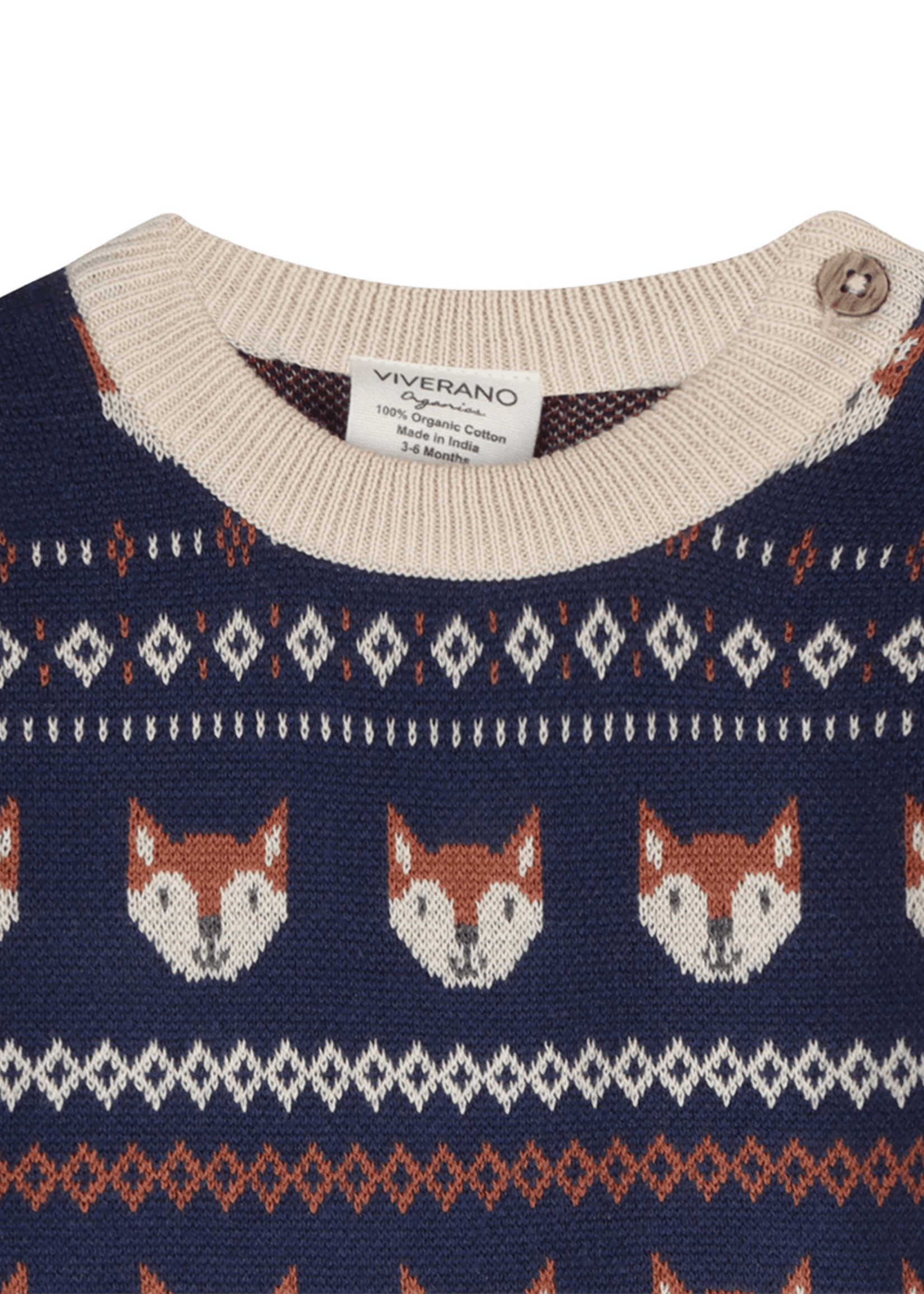 Viverano Fox Baby Knit Jumpsuit Navy