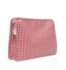 TRVL Design ROADIE LARGE Zip Pouch - GINGHAM RED