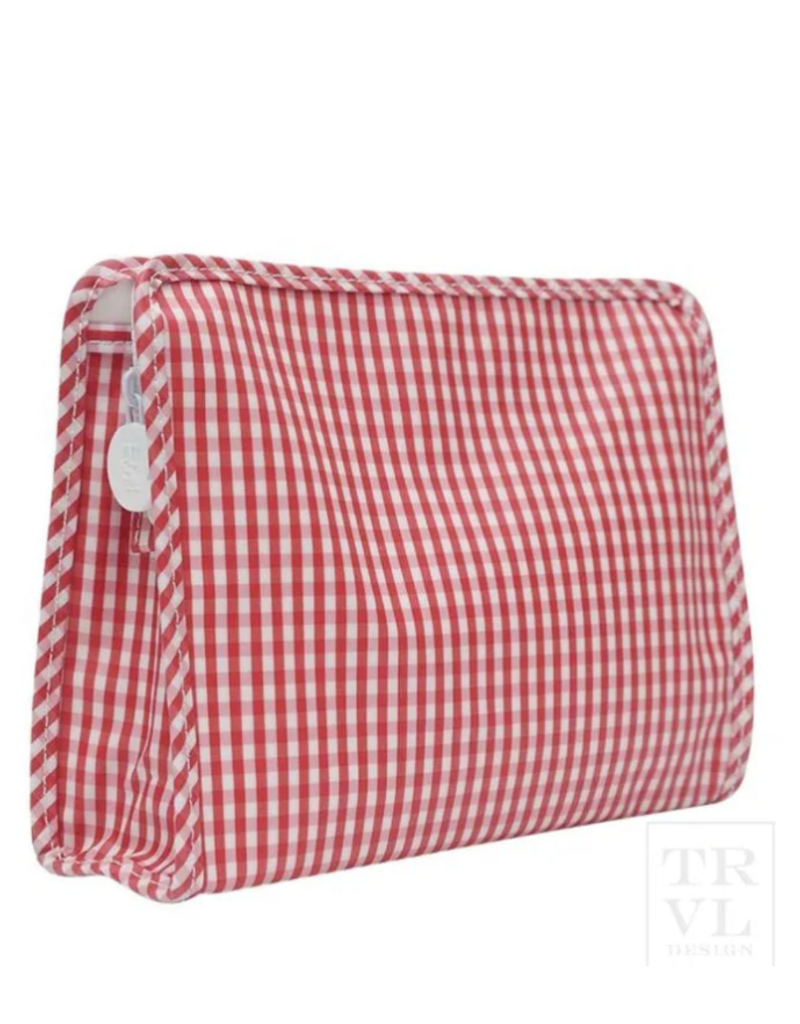TRVL Design ROADIE LARGE Zip Pouch - GINGHAM RED