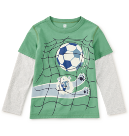 Tea Collection GOALKEEPER LION LAYERED TEE ENGLISH IVY