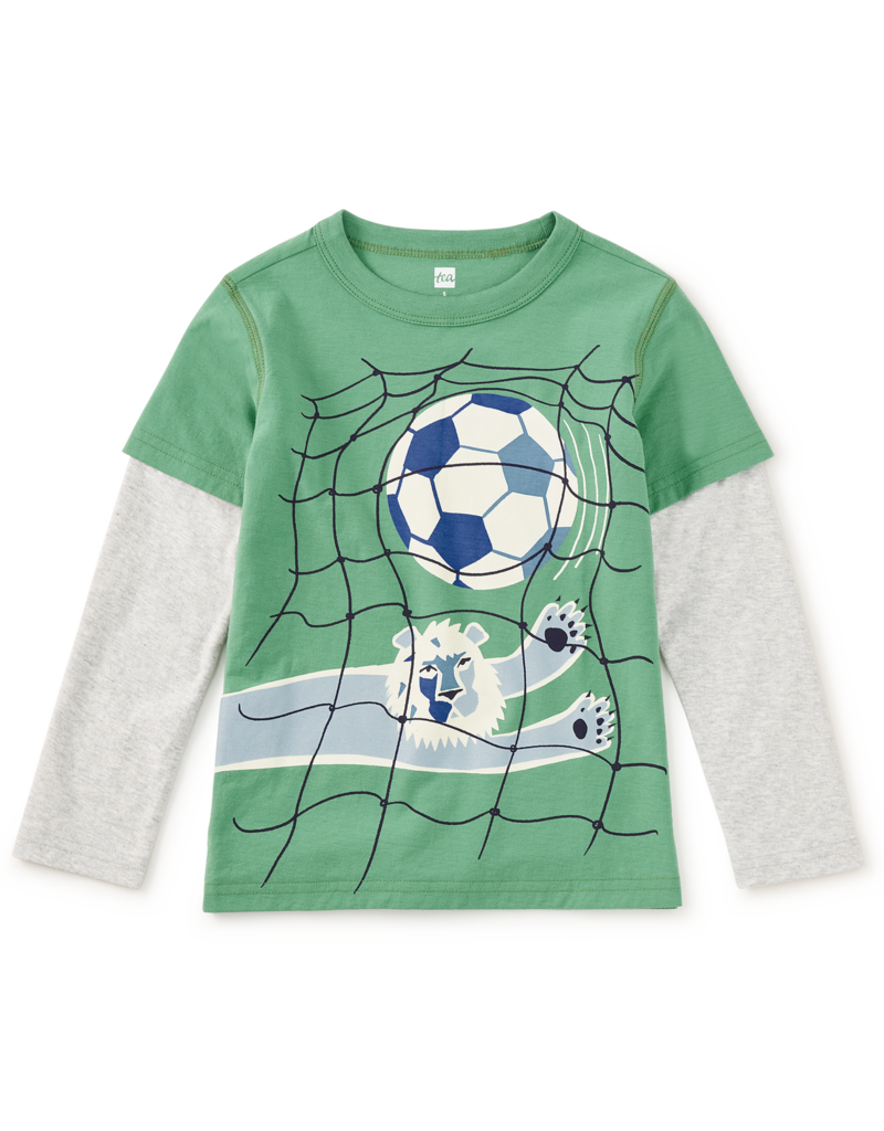 Tea Collection GOALKEEPER LION LAYERED TEE ENGLISH IVY