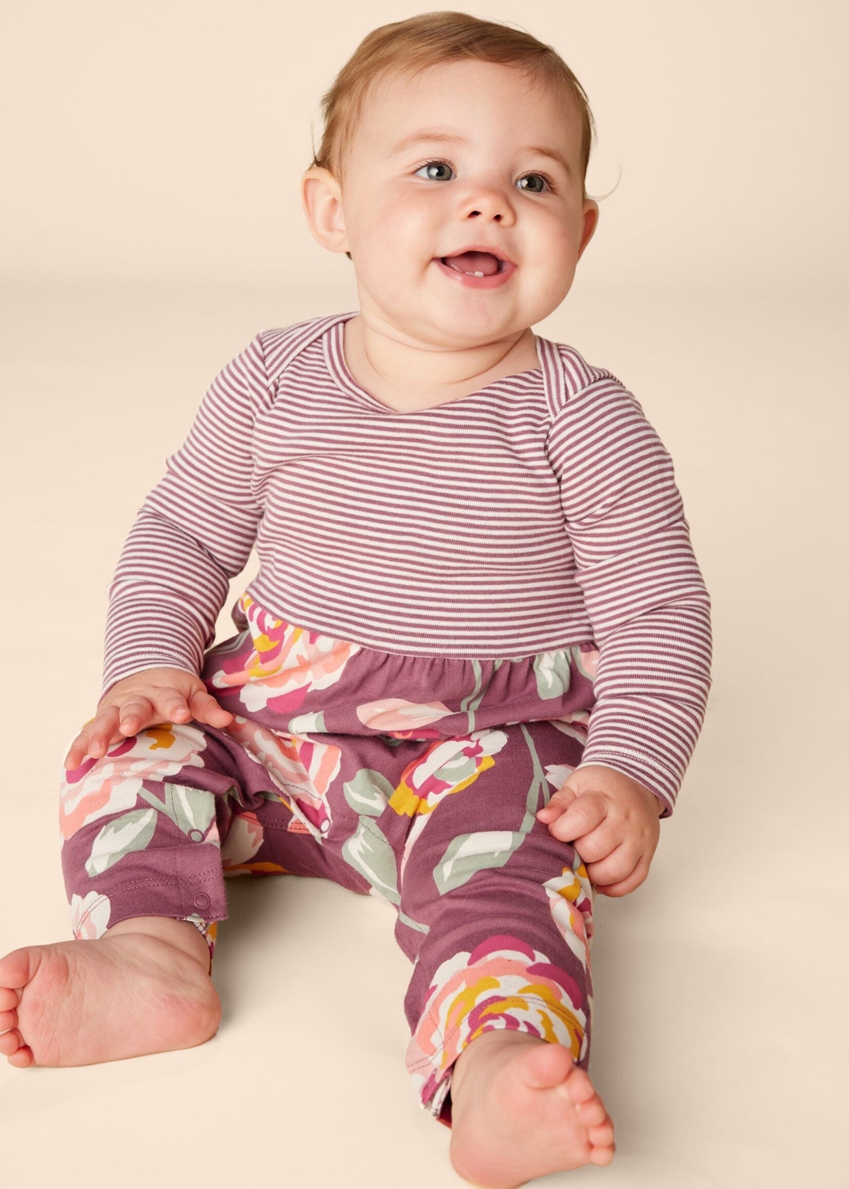 Tea Collection PRINT MIX BABY ROMPER TURKISH ROSE