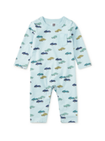 Tea Collection L/S POCKET BABY ROMPER MINI CARS