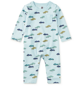 Tea Collection L/S POCKET BABY ROMPER MINI CARS