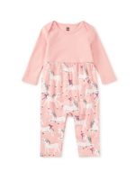 Tea Collection PRINT MIX BABY ROMPER ROYAL MEADOW UNICORNS
