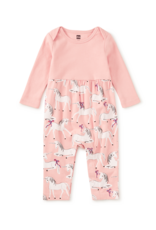Tea Collection PRINT MIX BABY ROMPER ROYAL MEADOW UNICORNS