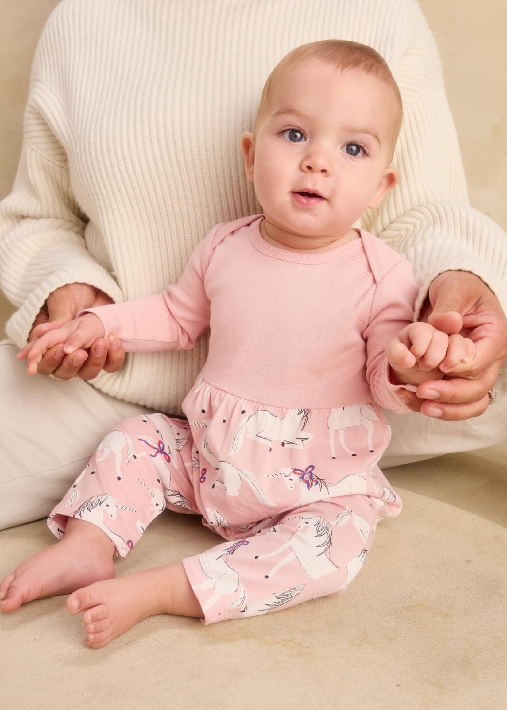 Tea Collection PRINT MIX BABY ROMPER ROYAL MEADOW UNICORNS