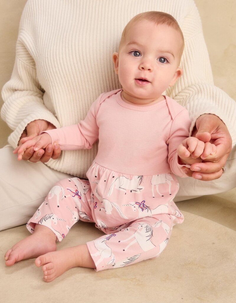 Tea Collection PRINT MIX BABY ROMPER ROYAL MEADOW UNICORNS